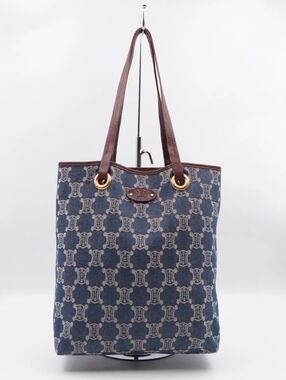 CELINE Macadam Triomphe Denim Tote